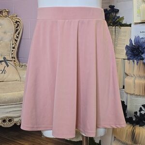 SHEIN High Waist Skater Skirt SM Light Pink